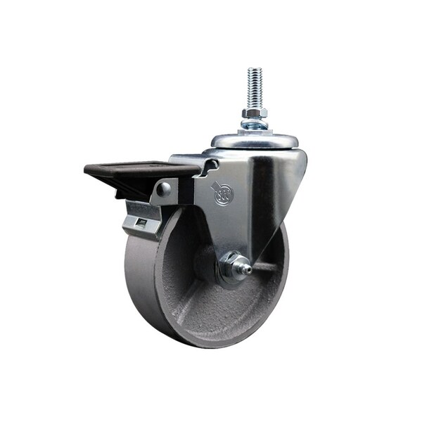 4 Inch Semi Steel 12 MM Threaded Stem Caster with Brake